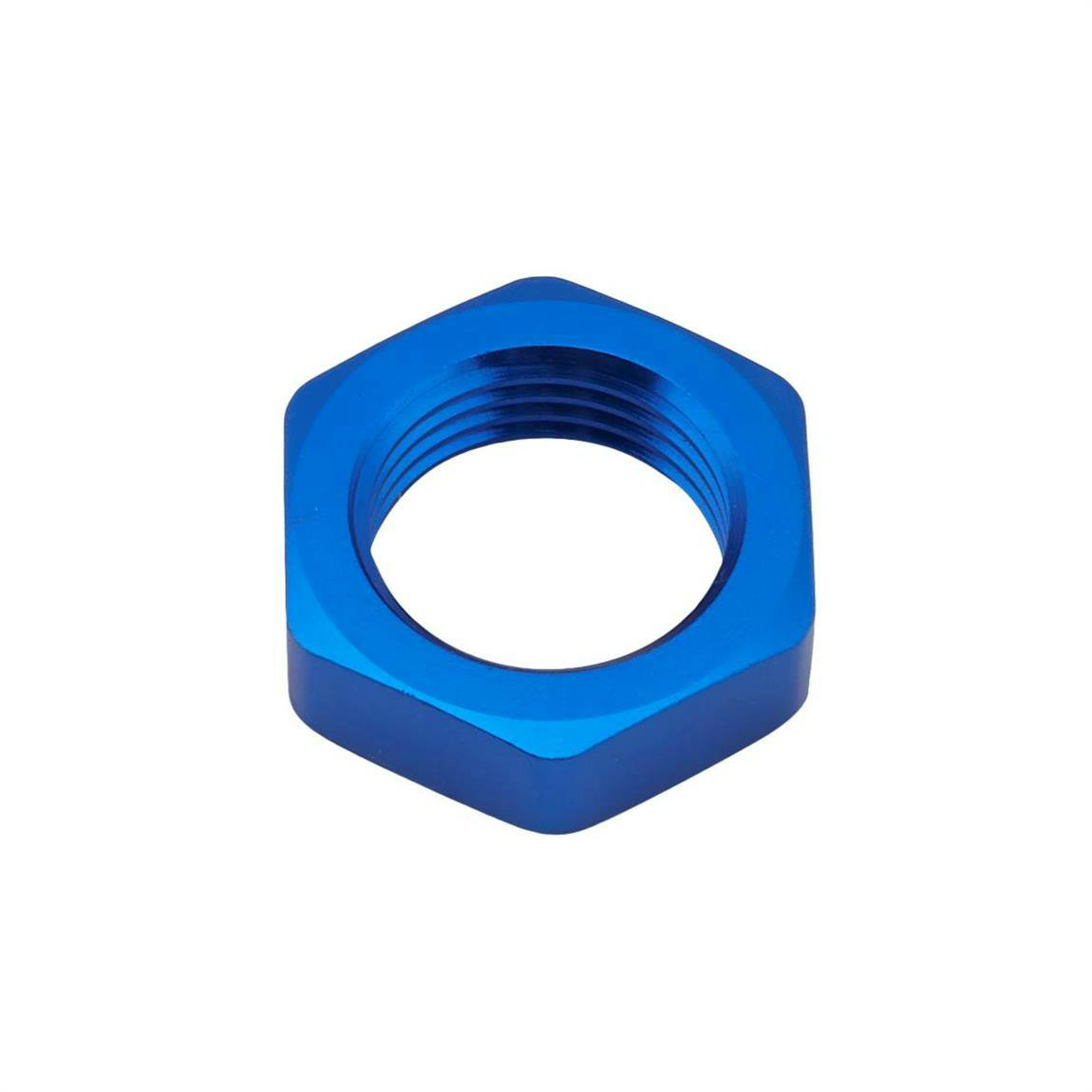 Aluminum Bulkhead Jam Nut, Blue, -8 AN