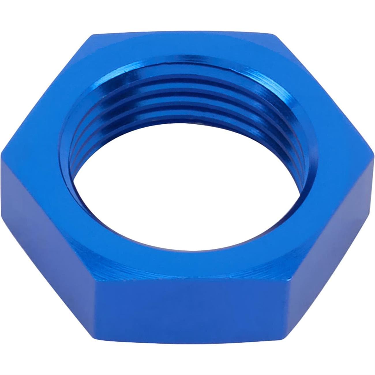 Aluminum Bulkhead Jam Nut, Blue, -10 AN