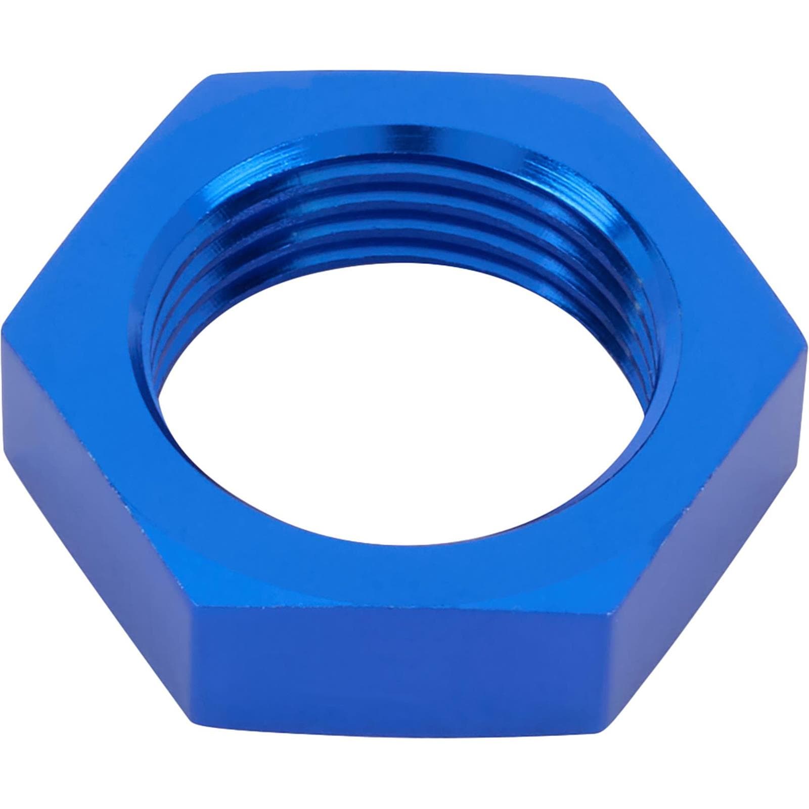 Aluminum Bulkhead Jam Nut, Blue, -12 AN