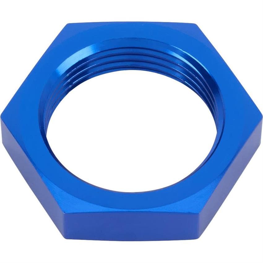 Aluminum Bulkhead Jam Nut, Blue, -16 AN