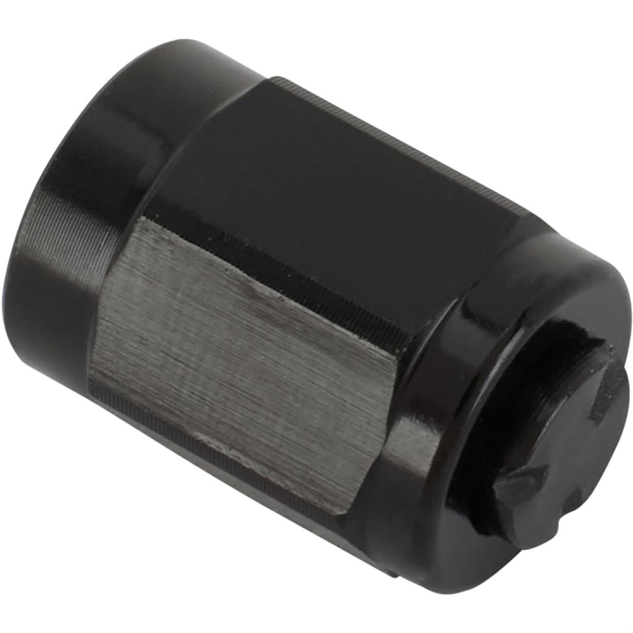 Aluminum -3 AN Flare Fitting Cap, Black Anodized