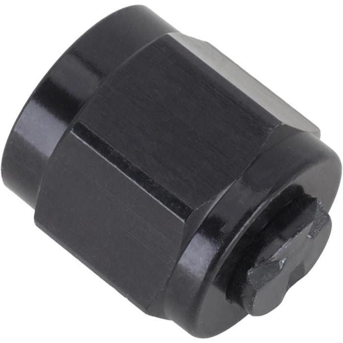 Aluminum -4 AN Flare Fitting Cap, Black Anodized