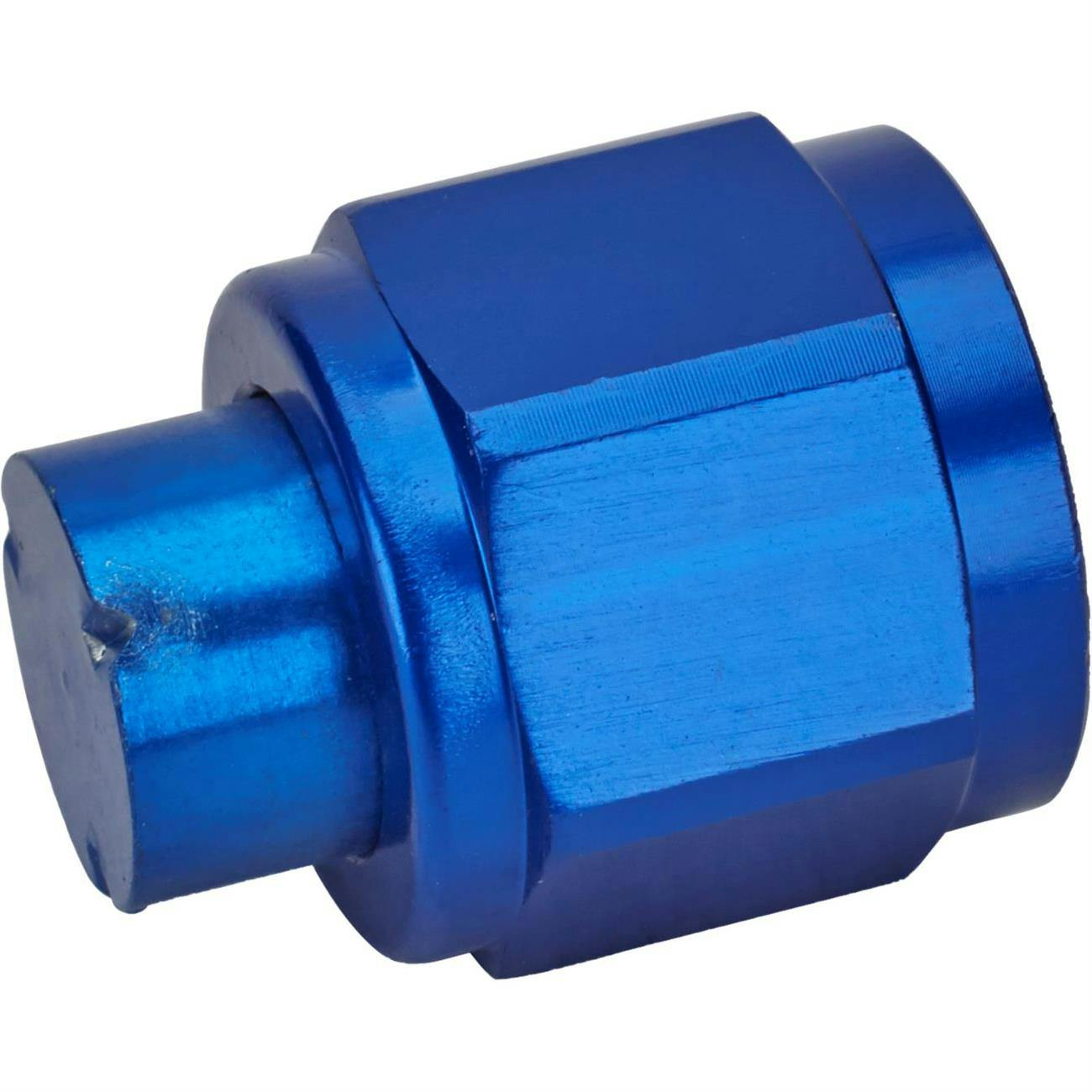 Aluminum -8 AN Flare Fitting Cap, Blue Anodized