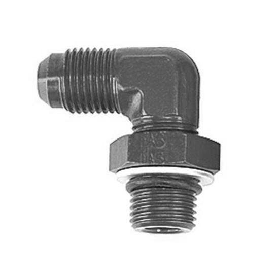 Goodridge AN921-12DBLK -12 AN to -12 Port Fitting, 90 Degree, Black