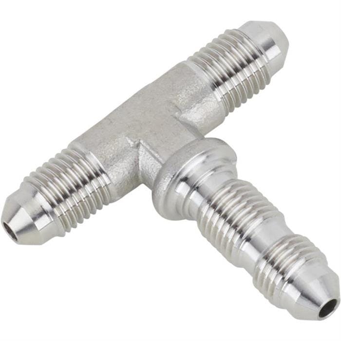 Stainless Steel -3 AN Straight Bulkhead Tee Adapter Brake Fitting