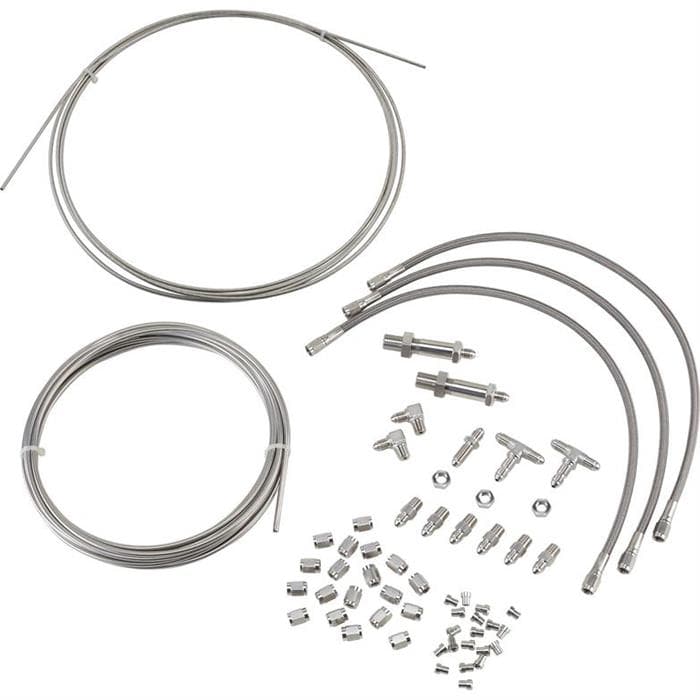 Stainless Steel -3 AN Brake Line Kit, 3-Hose, 40 Ft. Tubing