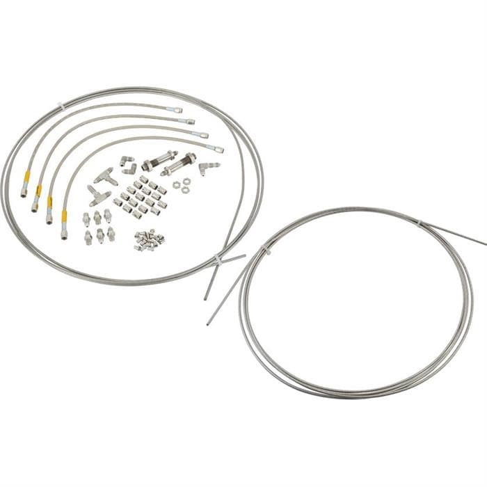 Stainless Steel -3 AN Brake Line Kit, 4-Hose, 40 Ft. Tubing