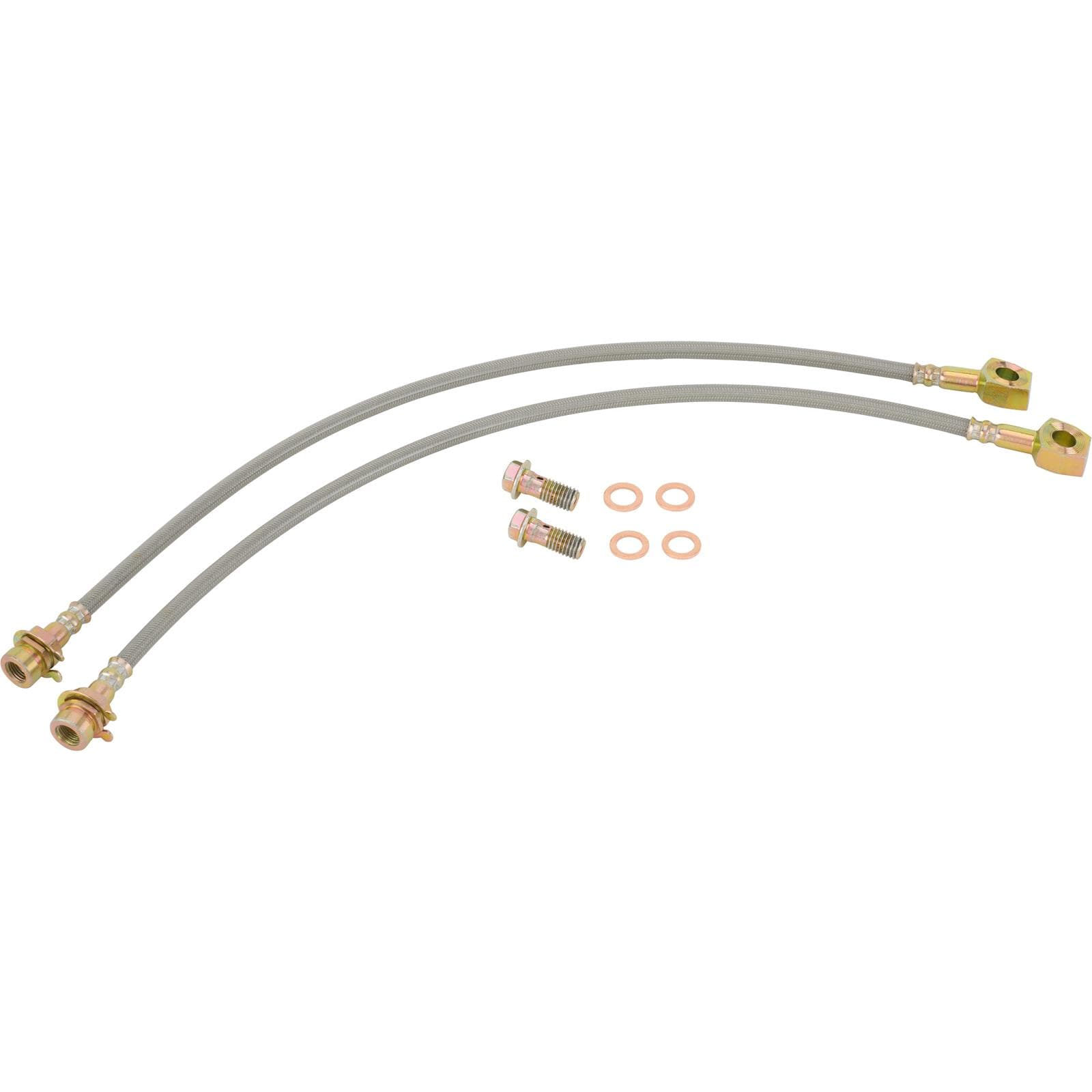 Stainless Braided 17 Inch Front Brake Hoses, 10mm