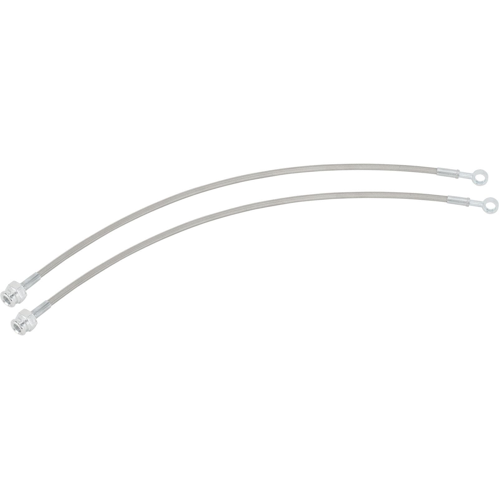 Stainless Braided 19 Inch Front Brake Hoses, 10mm-1.5