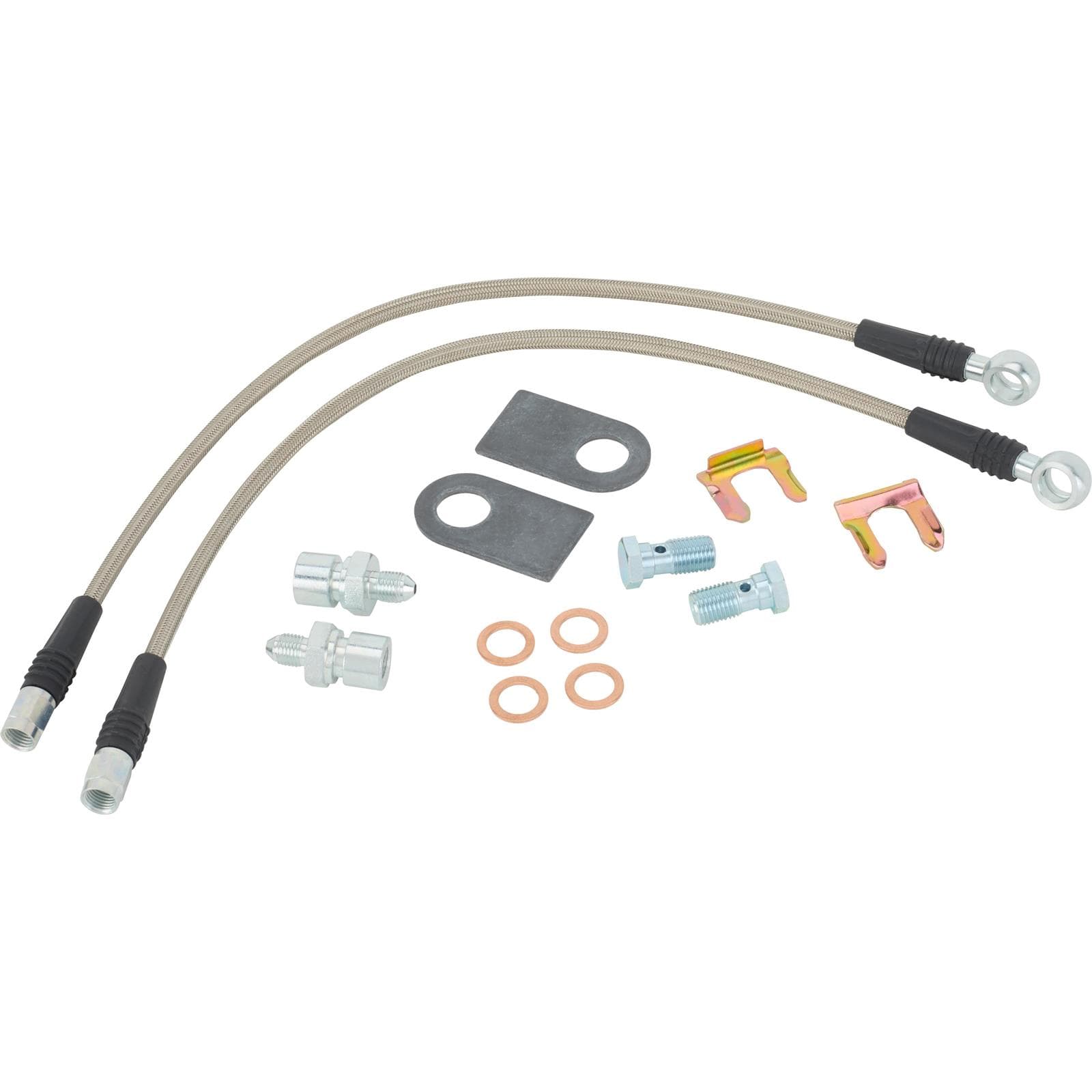 DOT Braided Stainless Brake Hoses, 69-77 GM, 7/16-20