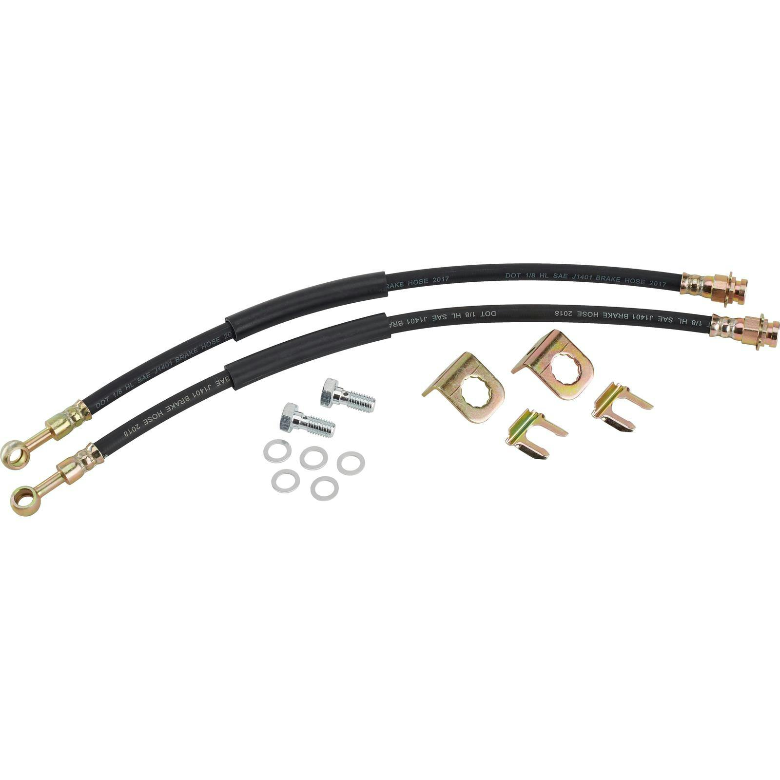 Rubber Front Brake Lines & Fitting Kit, 10mm-1.5