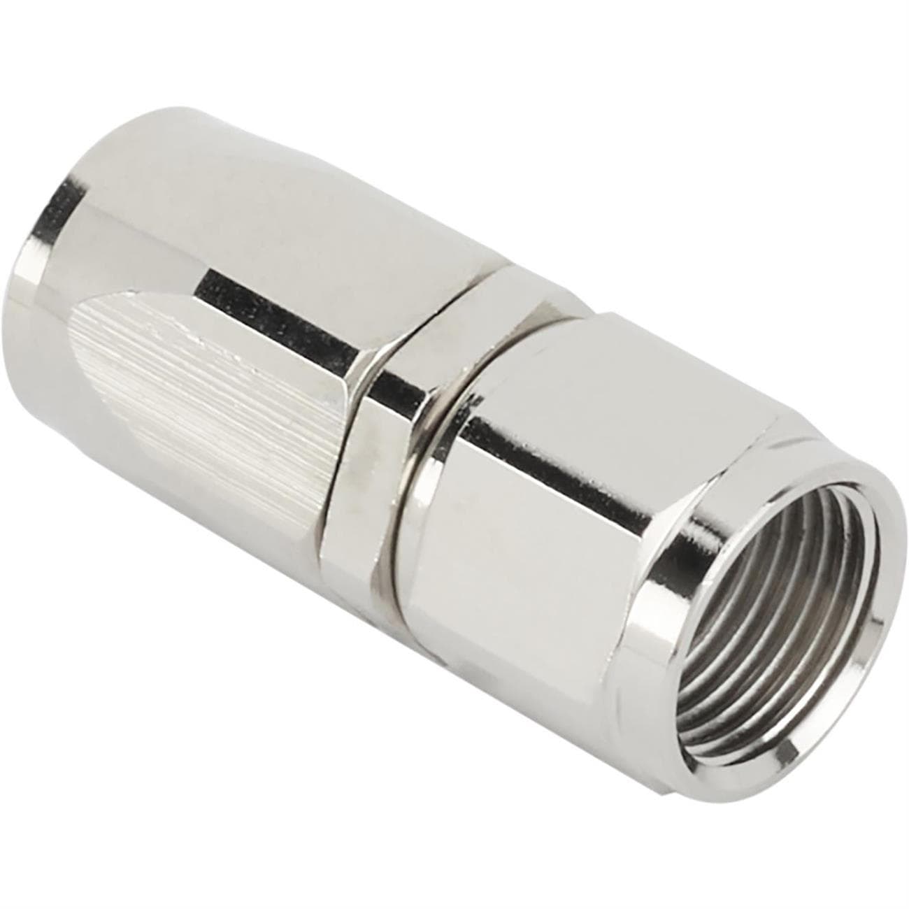 Speedway Full Flow Swivel Hose End Fitting, Straight, Nickel, -8 AN