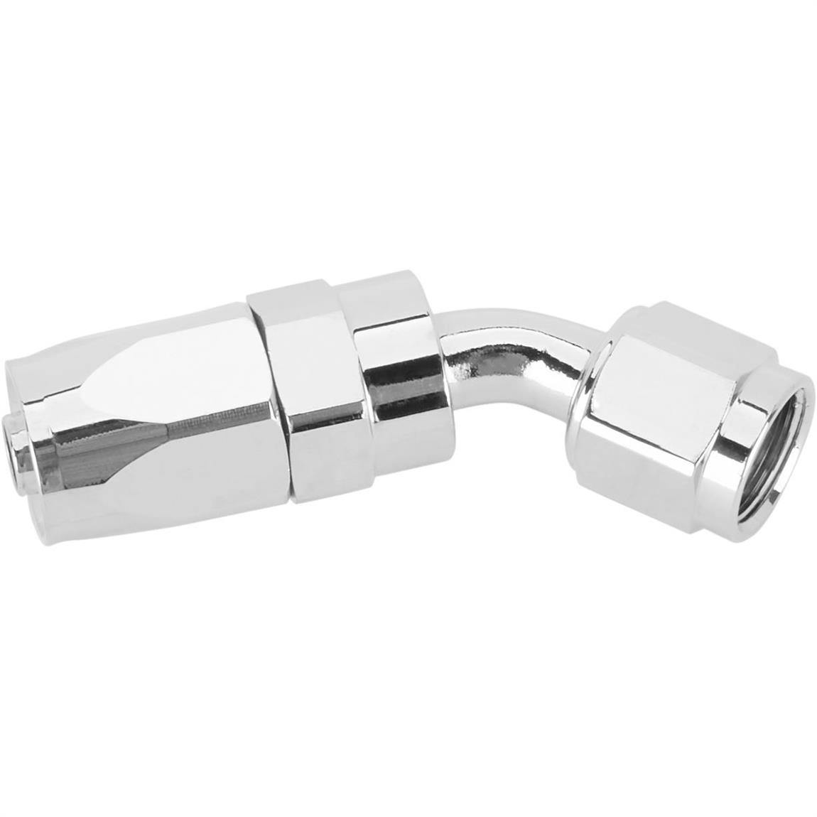 Speedway Full Flow Swivel Hose End Fitting, 45 Degree, Nickel, -6 AN