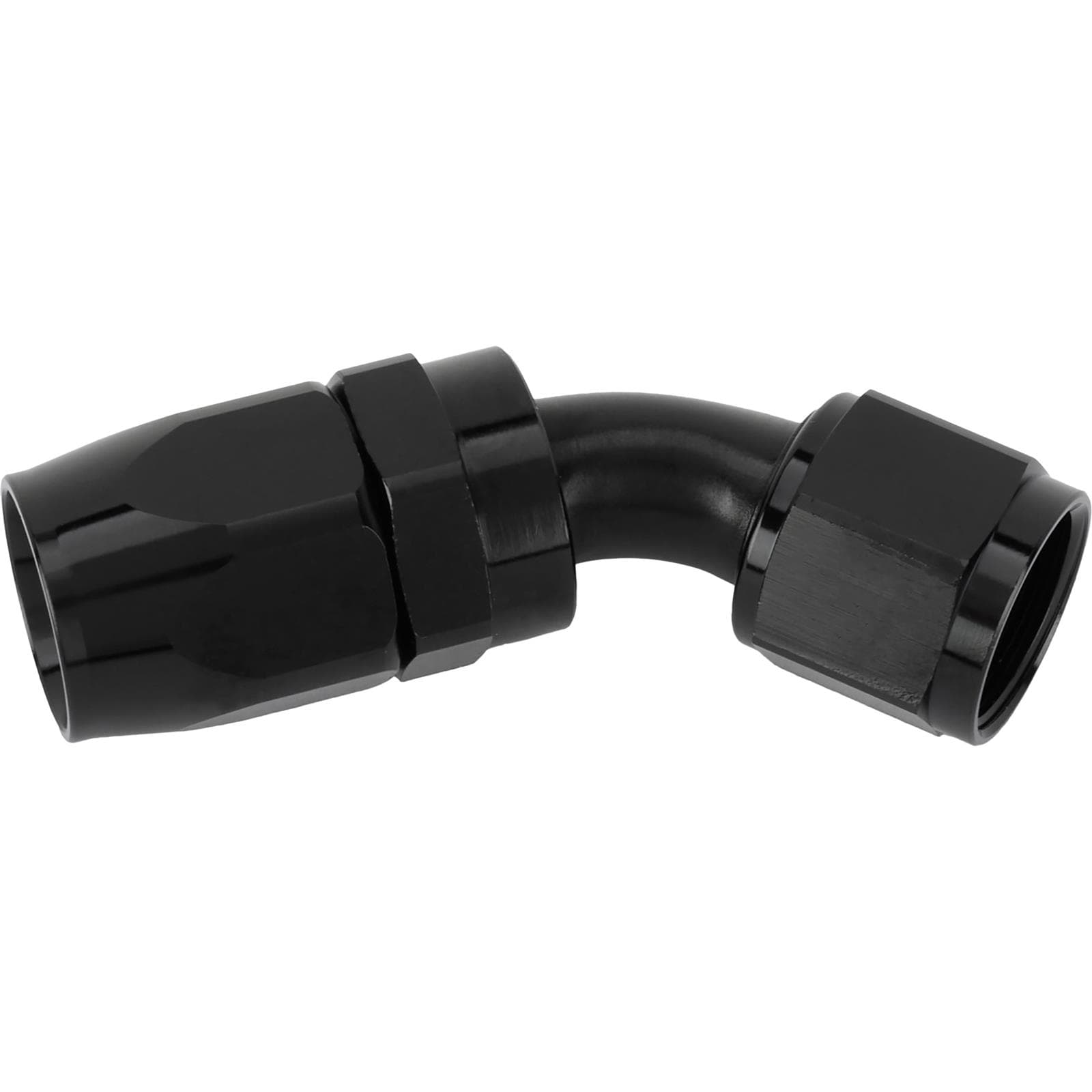 Speedway Full Flow Swivel Hose End Fitting, 45 Degree, Black, -10 AN
