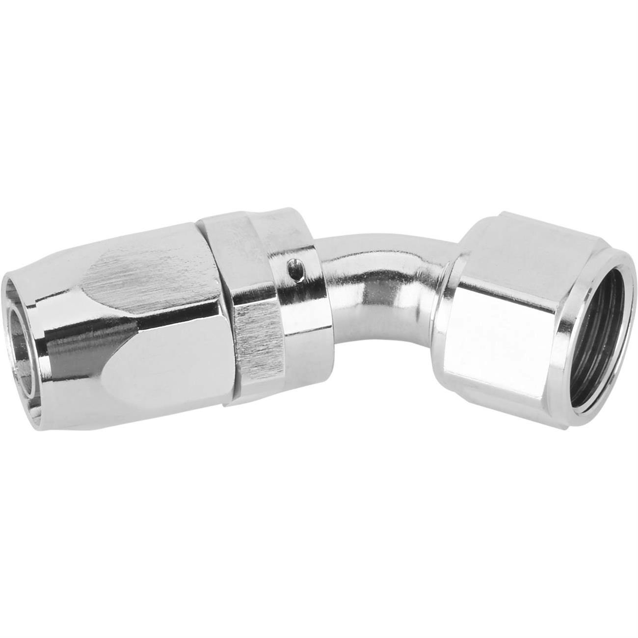 Speedway Full Flow Swivel Hose End Fitting, 45 Degree, Nickel, -12 AN
