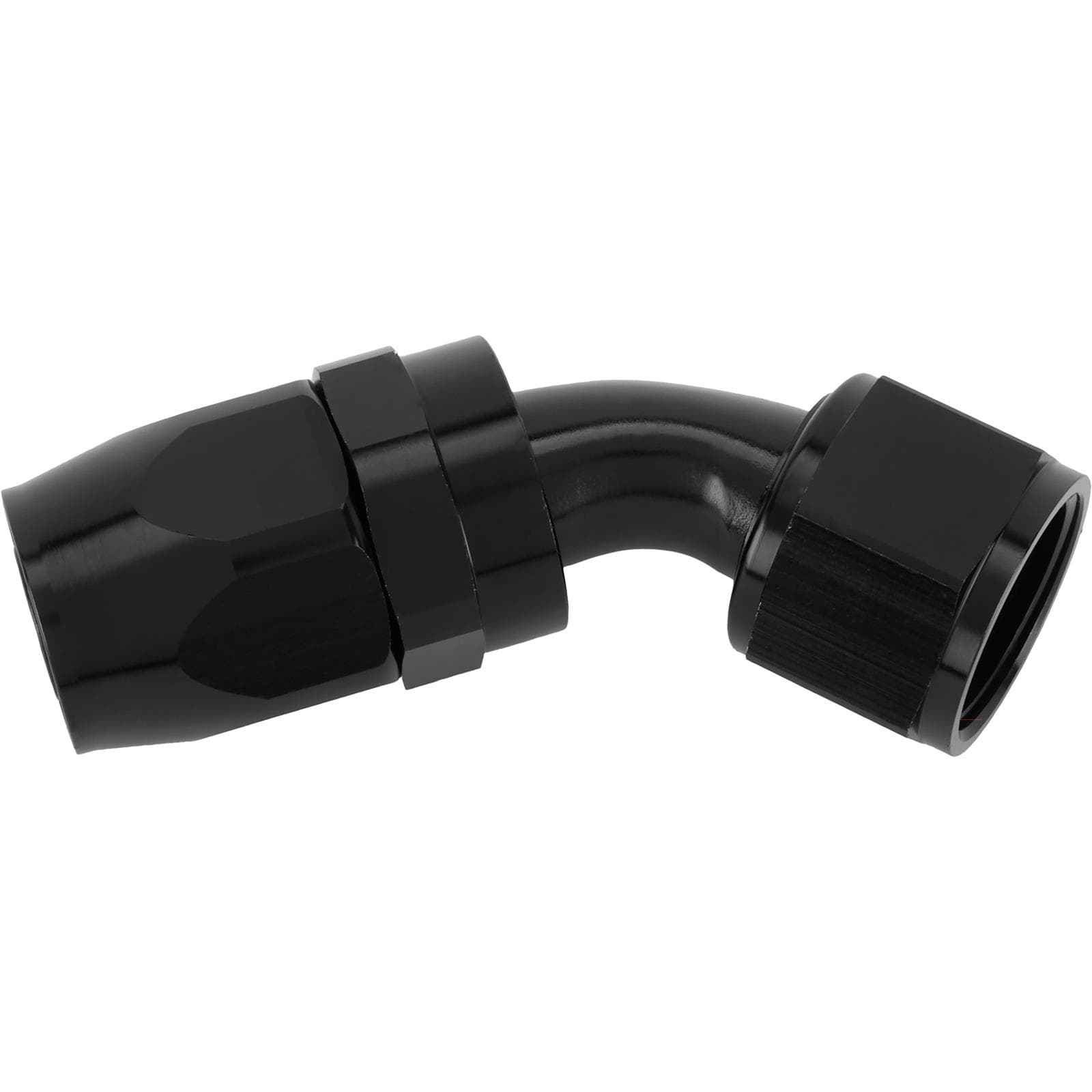 Speedway Full Flow Swivel Hose End Fitting, 45 Degree, Black, -12 AN