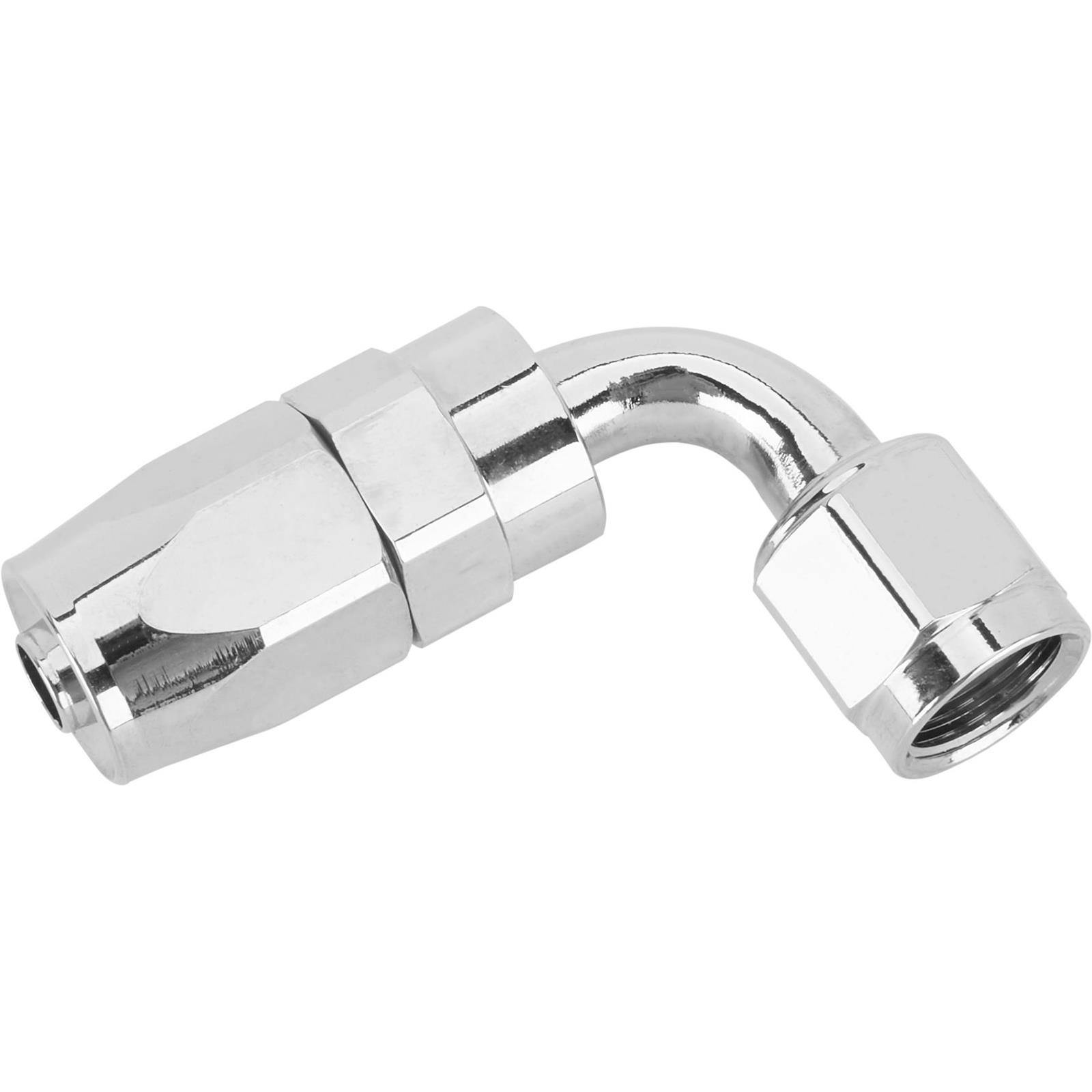 Speedway Full Flow Swivel Hose End Fitting, 90 Degree, Nickel, -6 AN
