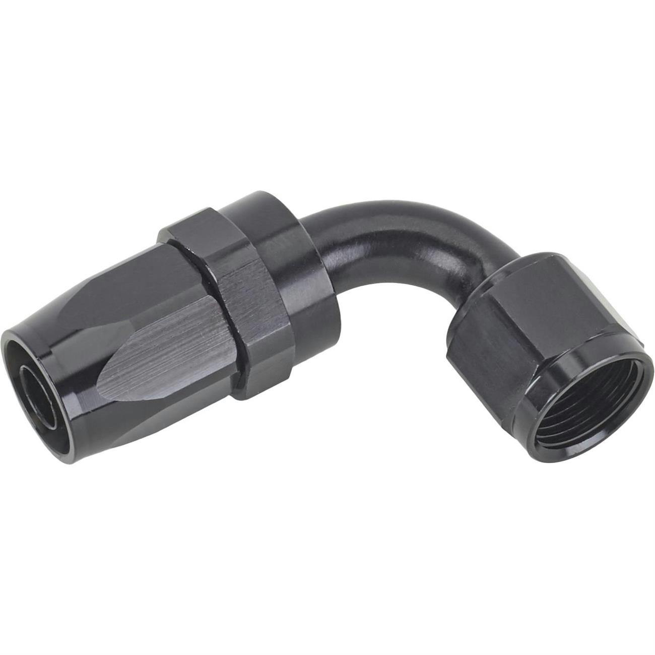 Speedway Full Flow Swivel Hose End Fitting, 90 Degree, Anodized, -8 AN