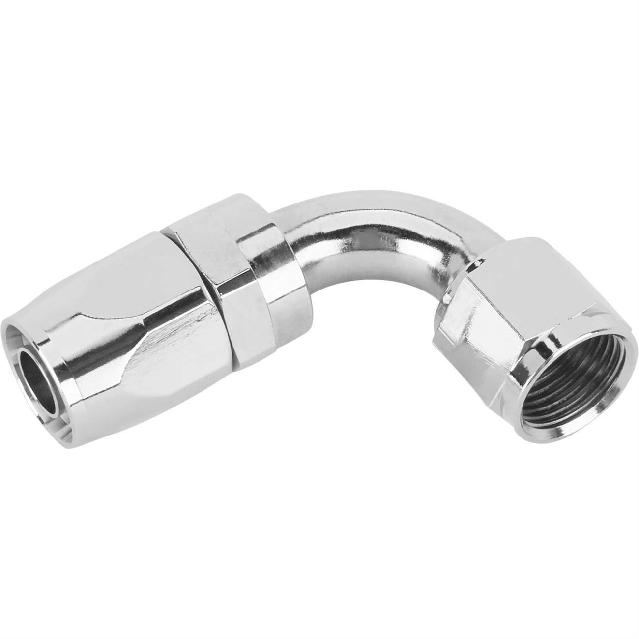 Speedway Full Flow Swivel Hose End Fitting, 90 Degree, Nickel, -10 AN