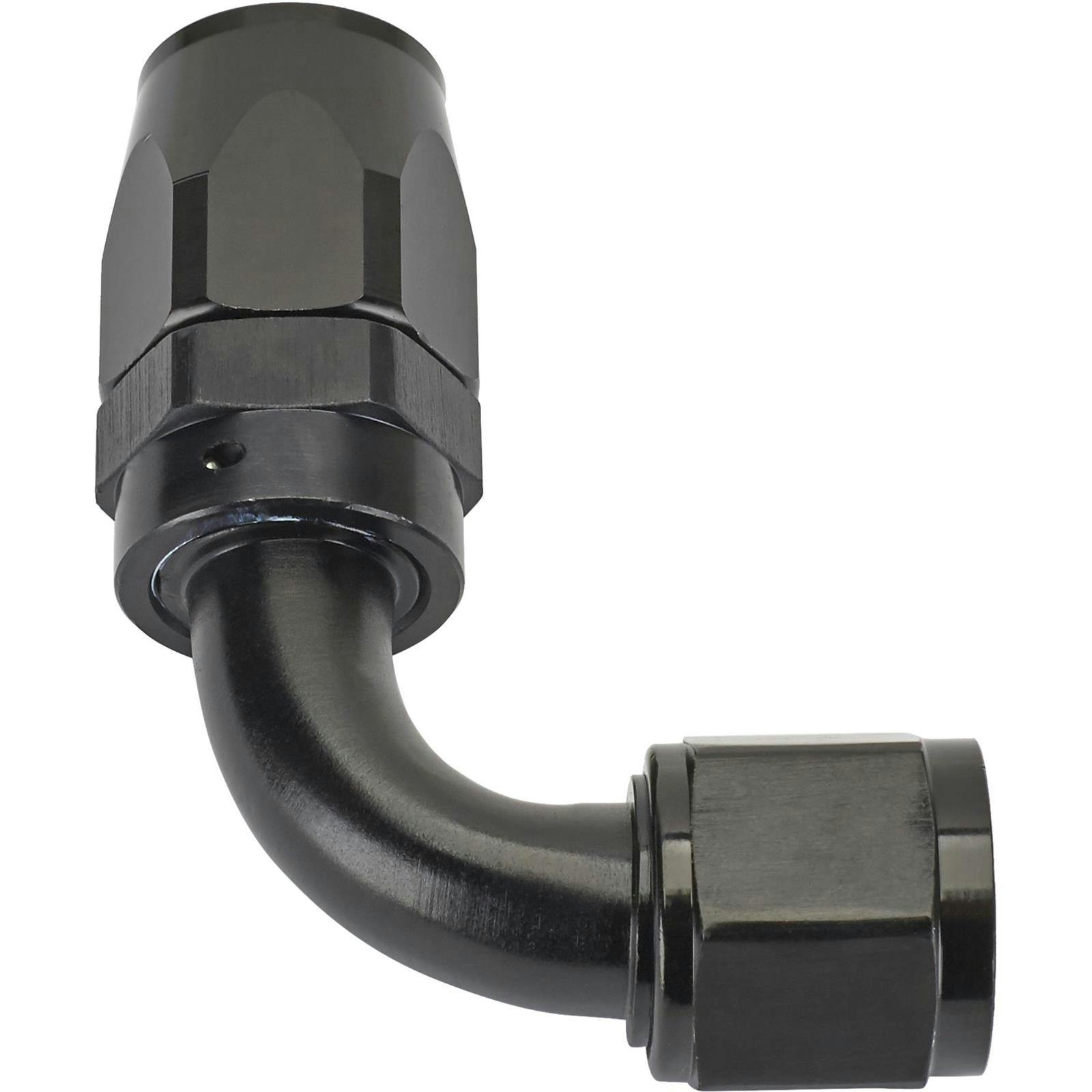 Speedway Full Flow Swivel Hose End Fitting, 90 Degree, Black, -10 AN