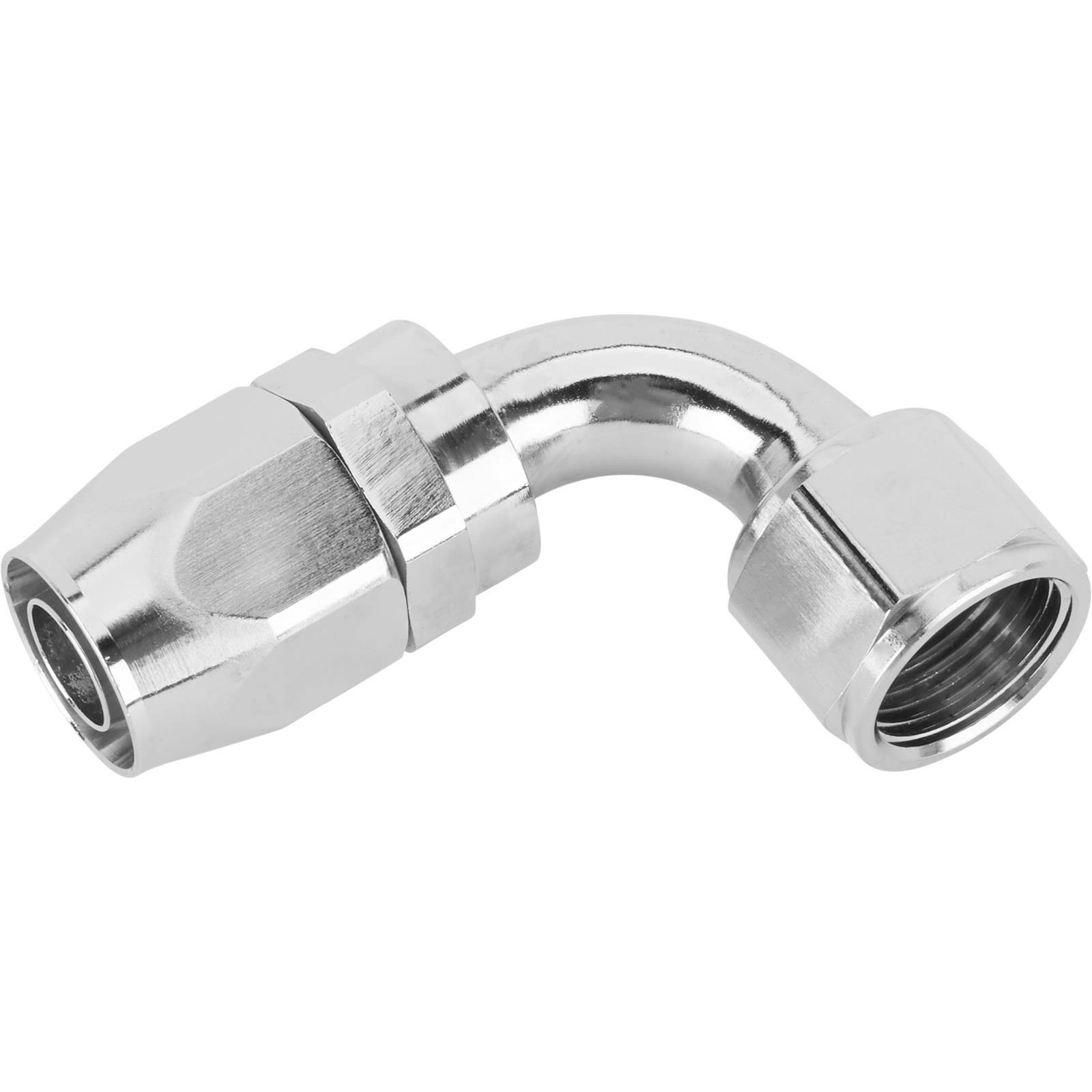 Speedway Full Flow Swivel Hose End Fitting, 90 Degree, Nickel, -12 AN