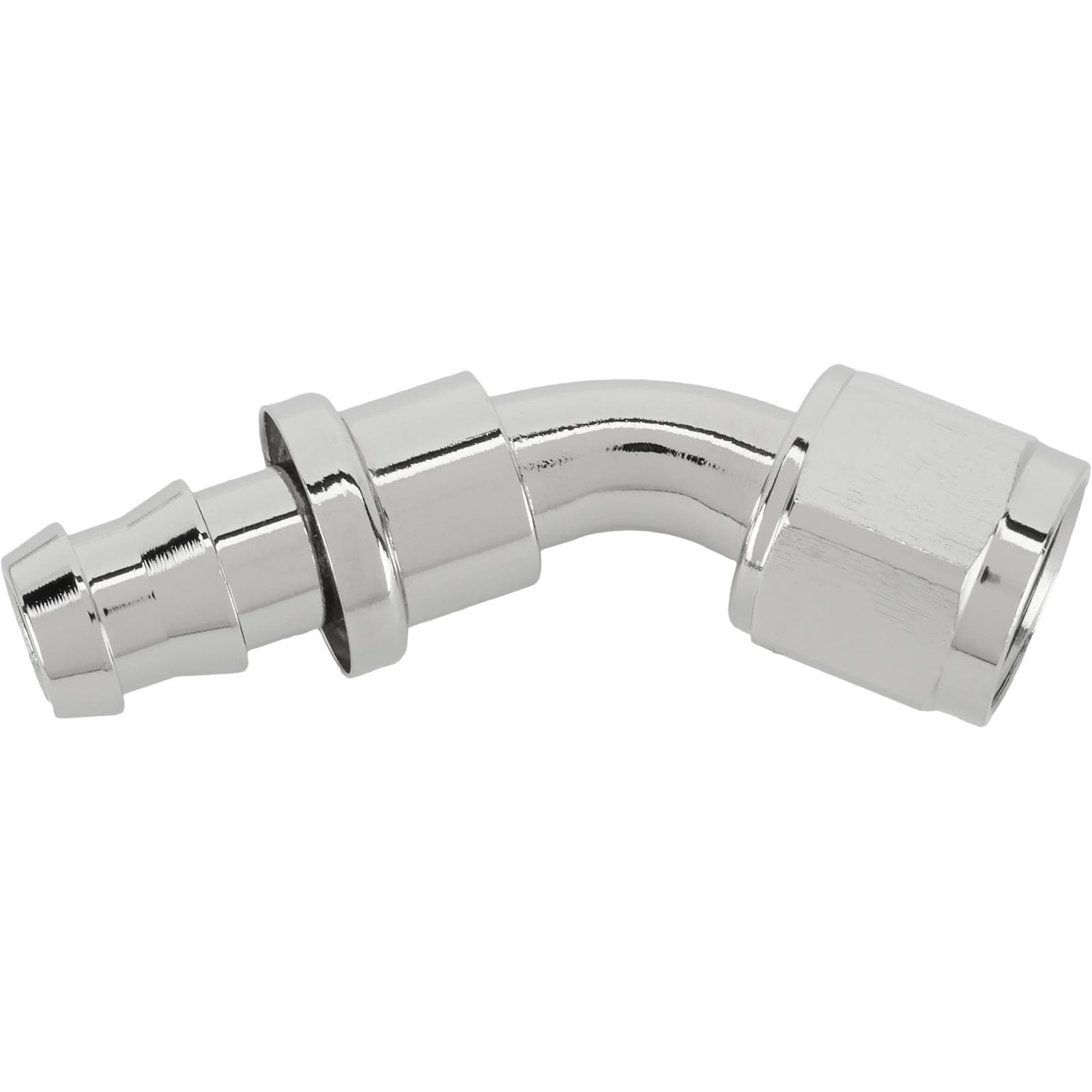 45 Degree Socketless Push-On Hose End, Nickel, -8 AN