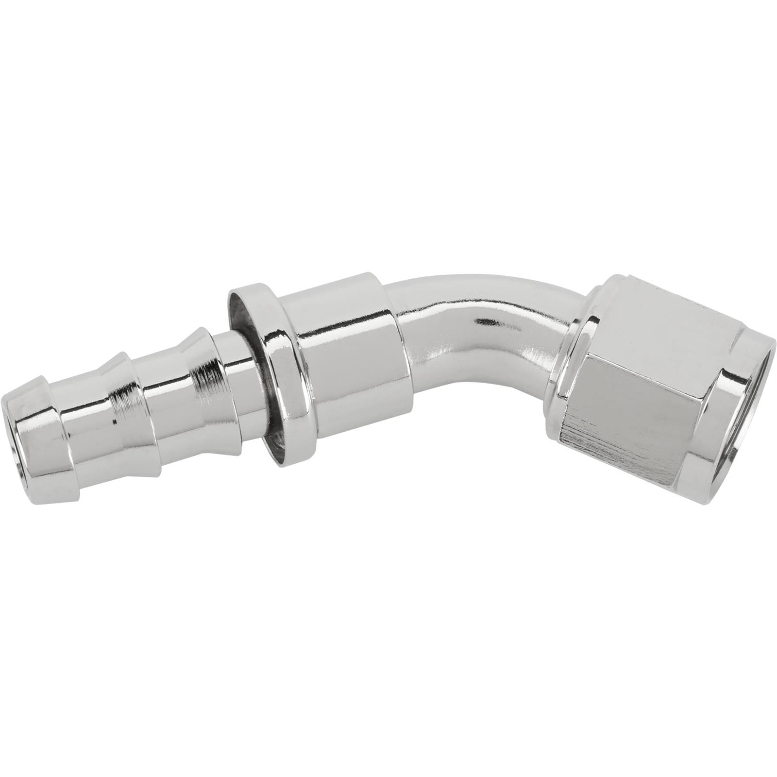 45 Degree Socketless Push-On Hose End, Nickel, -10 AN