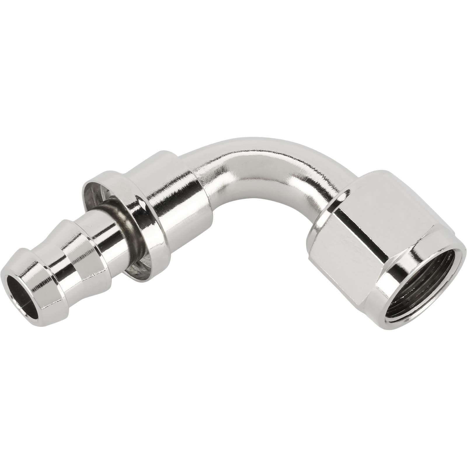 90 Degree Socketless Push-On Hose End Fitting, Nickel, -8 AN