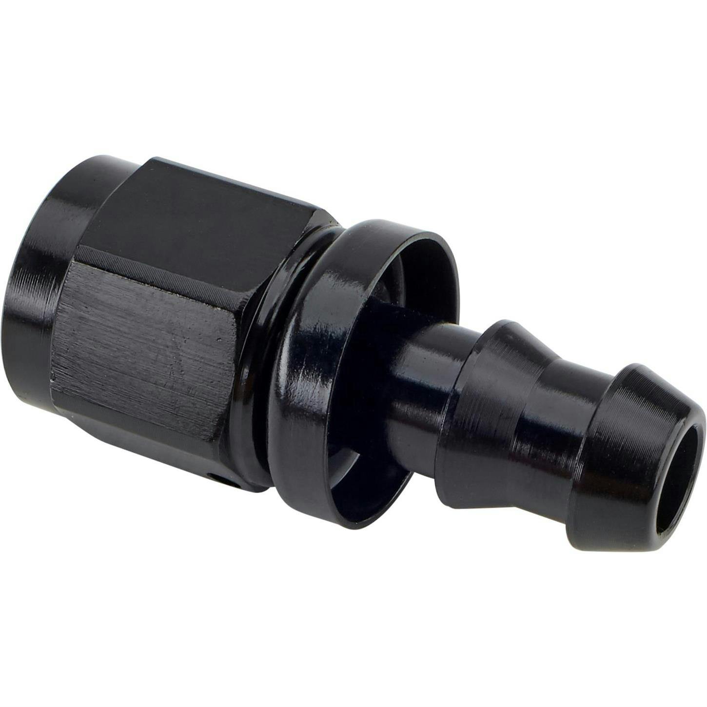 Black Socketless Straight Push-On Hose End Fitting, -6 AN