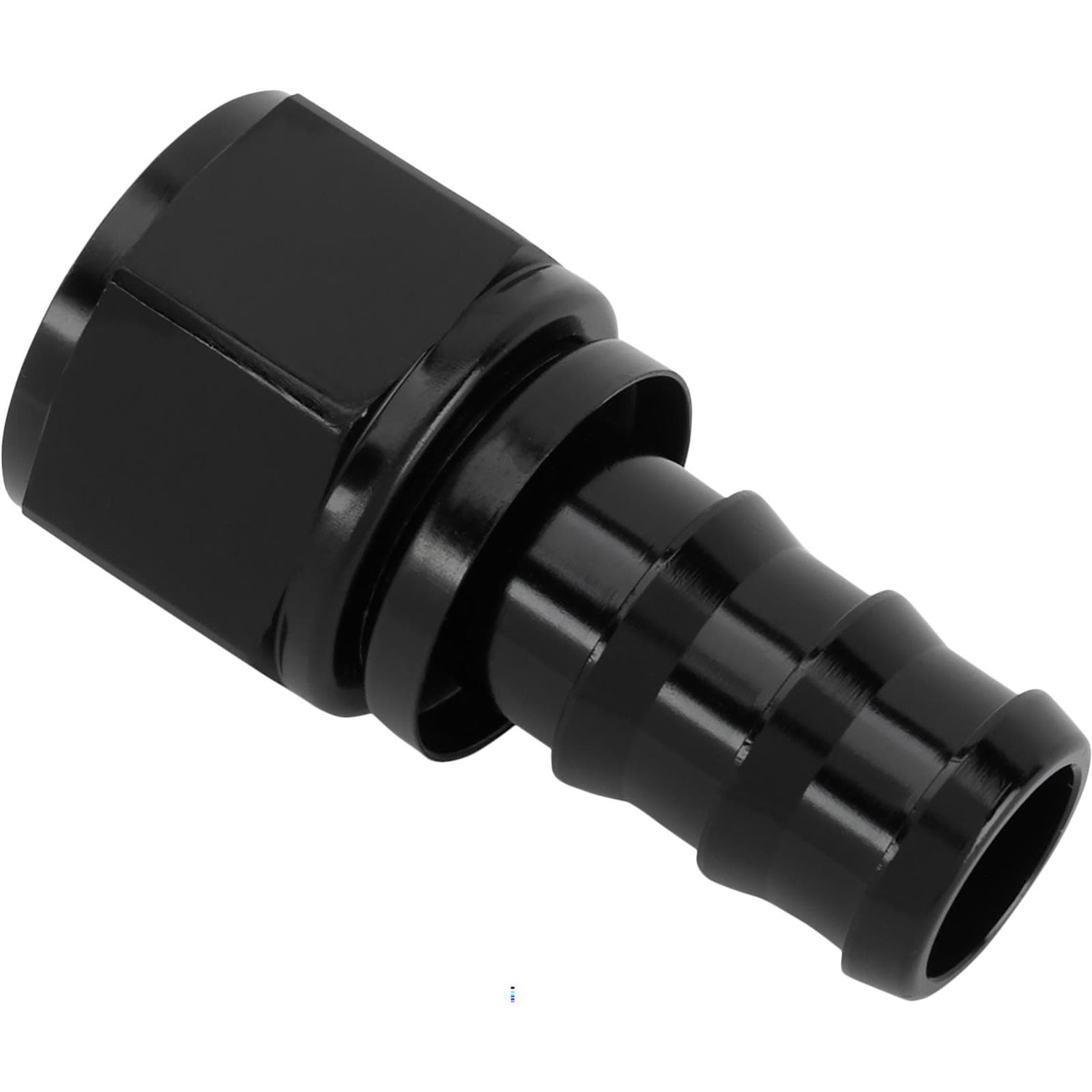 Black Socketless Straight Push-On Hose End, -12 AN