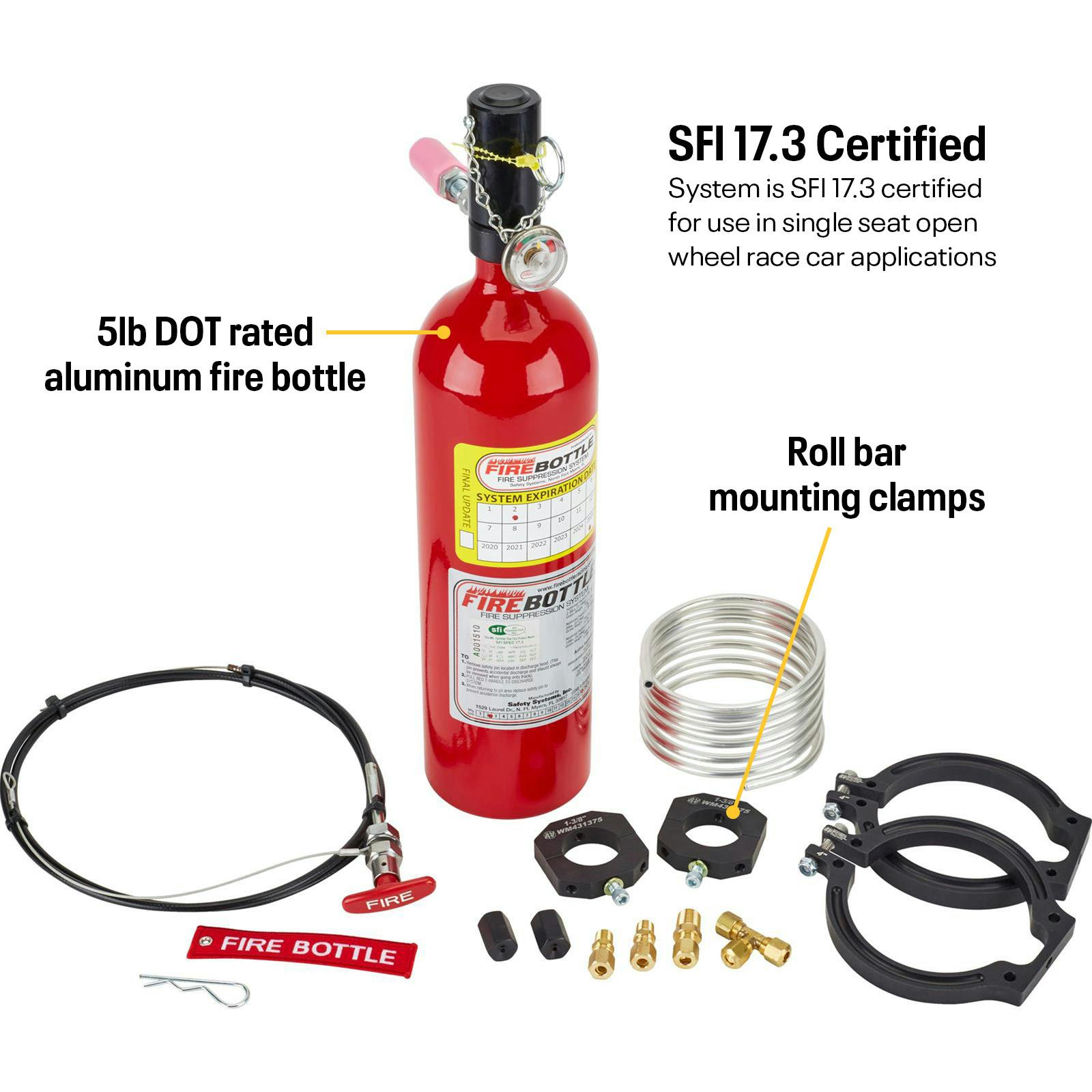 FireBottle AMSC500 Automatic Remote Fire System, 5 LB, SFI 17.3