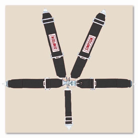 Simpson 29063R Red 5-Point Seat Belt Harness Set, Pull Down