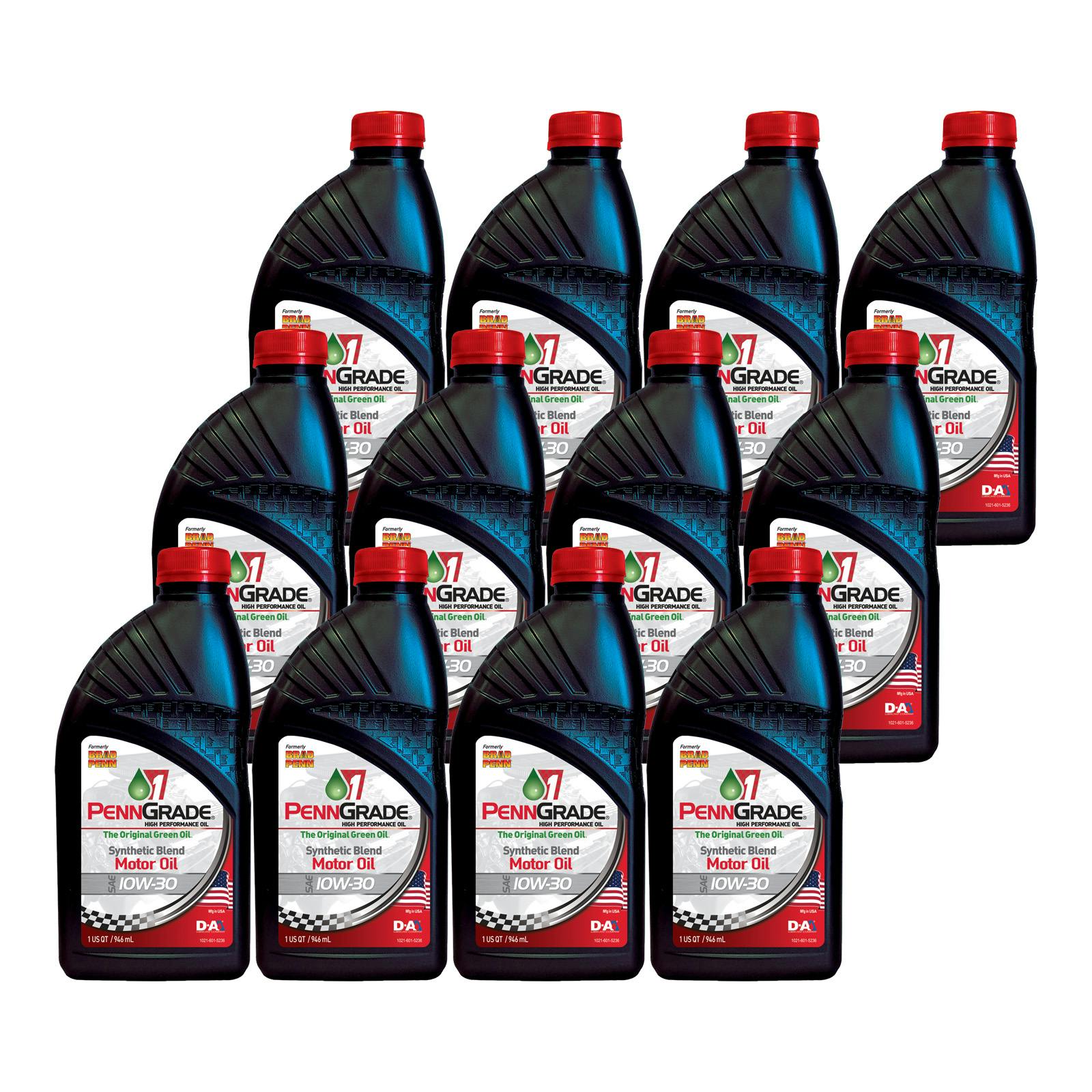 Penn Grade 1 SAE 10W30 Synthetic Blend Performance Engine Oil, 12 Qt.