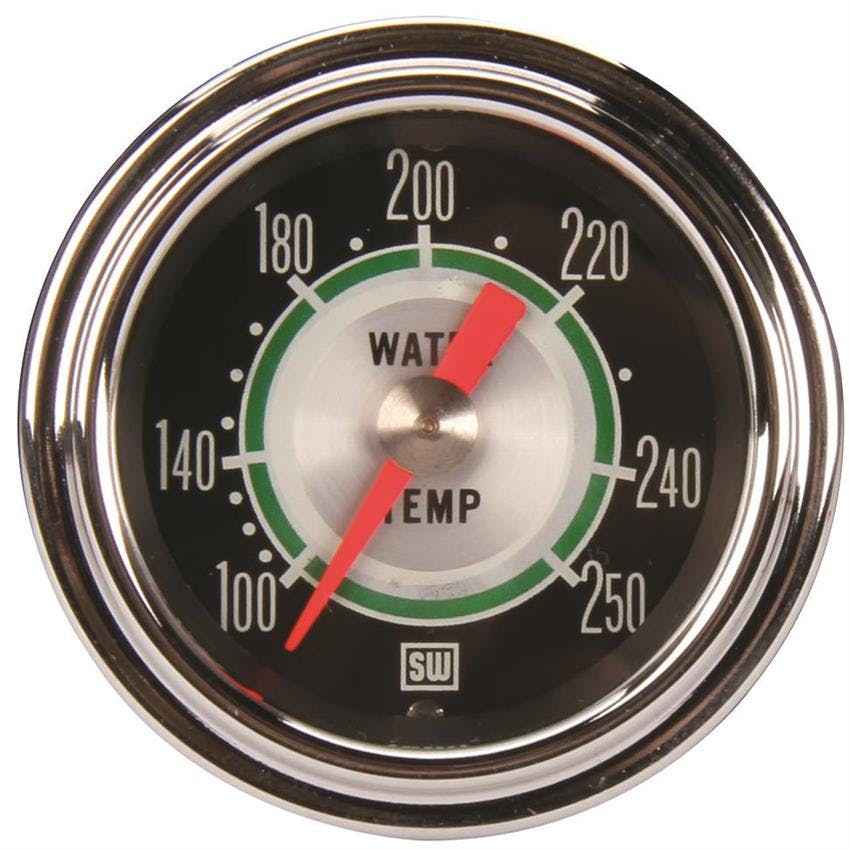 Stewart Warner 361AT72 Green Line Mech Water Temp Gauge 2-1/16 Inch