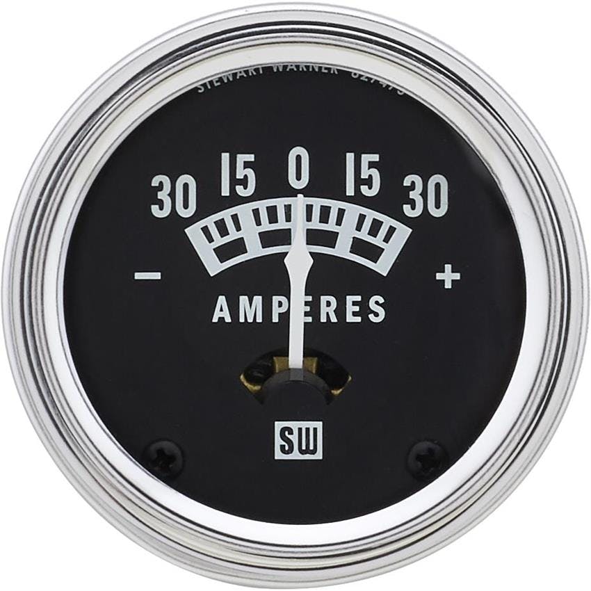 Stewart Warner 82200 Standard Ammeter Gauge-2-1/16 Inch, 30-0-30 Amps
