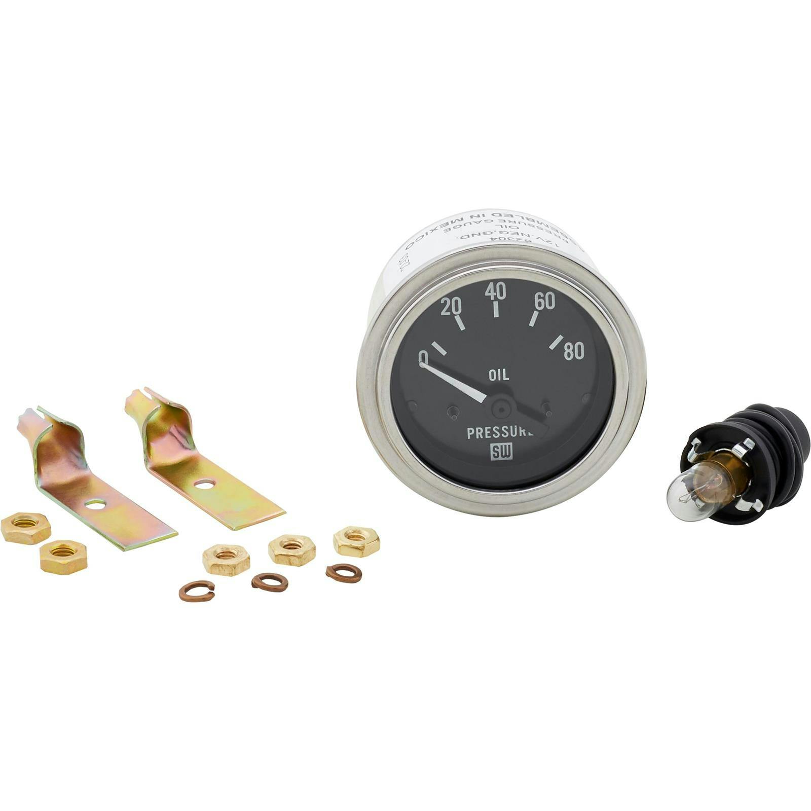 Stewart Warner 82304 Deluxe 2-1/16 In Elec Oil Pressure Gauge 0-80 PSI