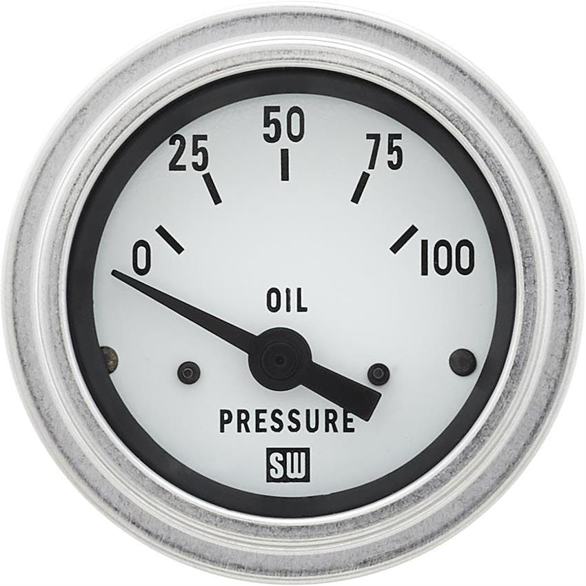 Stewart Warner 82305-WHT Deluxe Electronic Oil Pressure Gauge