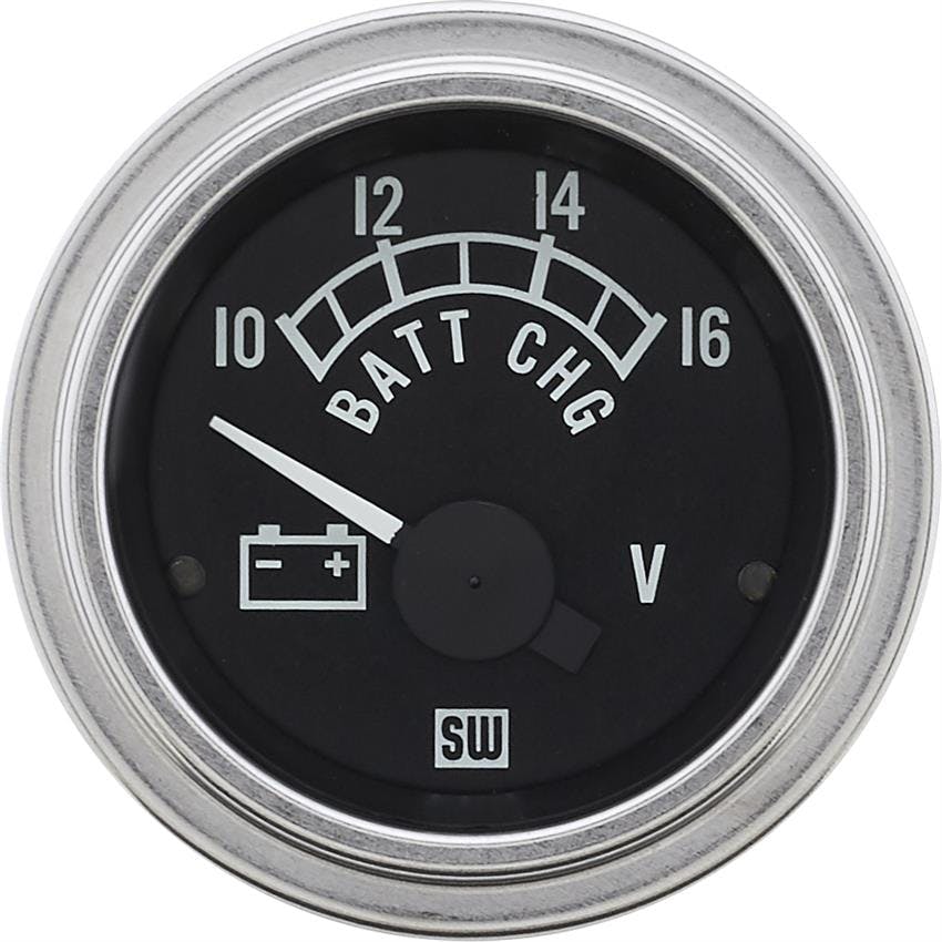 Stewart Warner 82391 Deluxe Voltmeter Gauge, 2-1/16 Inch