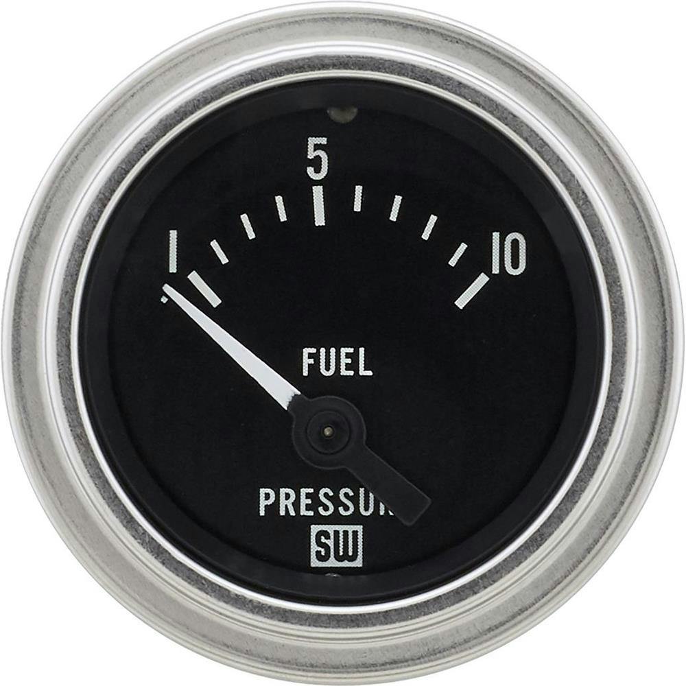 Stewart Warner 82319 Deluxe 2-1/16 Mech Fuel Pressure Gauge, 1-10 PSI