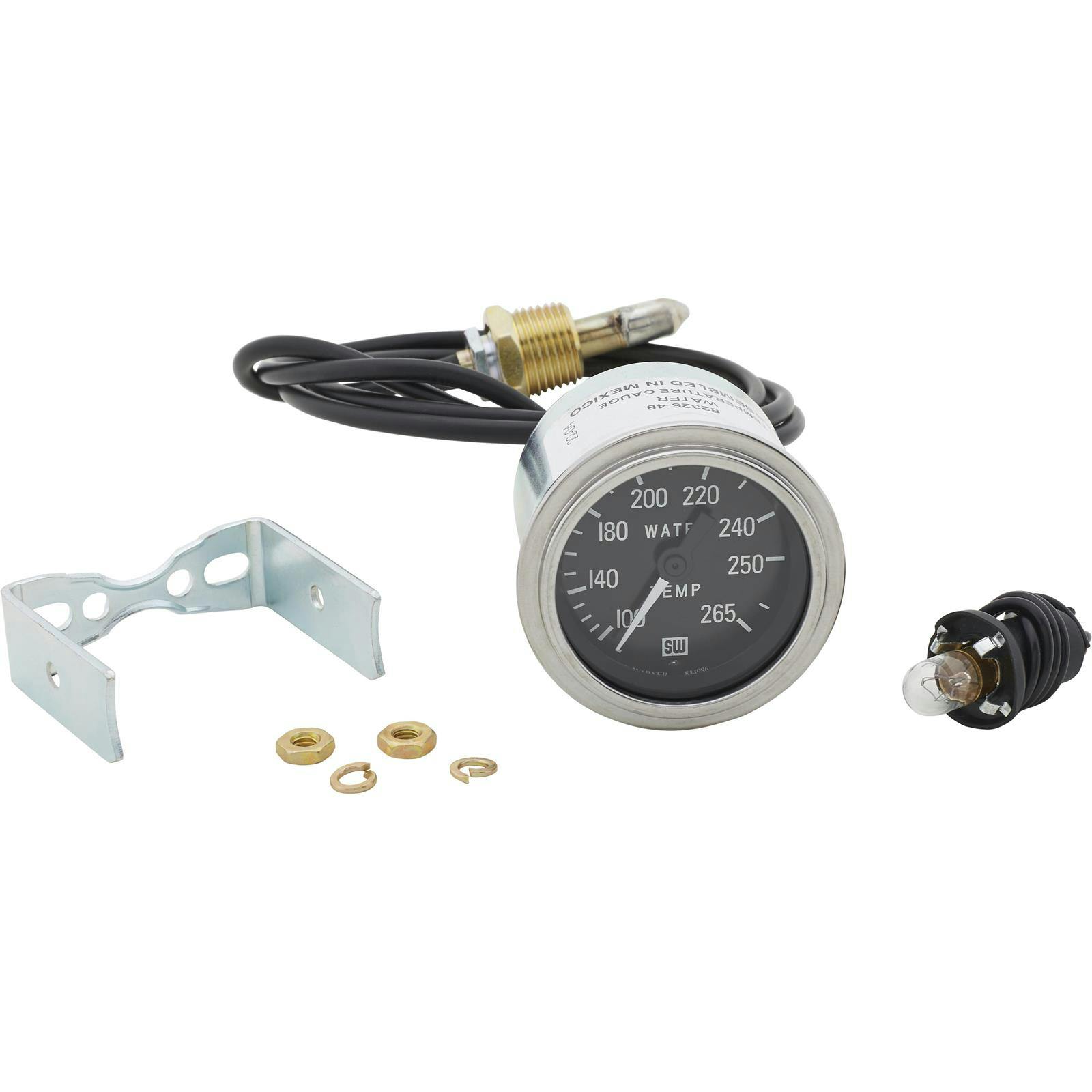 Stewart Warner Deluxe Water Temperature Gauge, Mechanical, 2-1/16 Inch