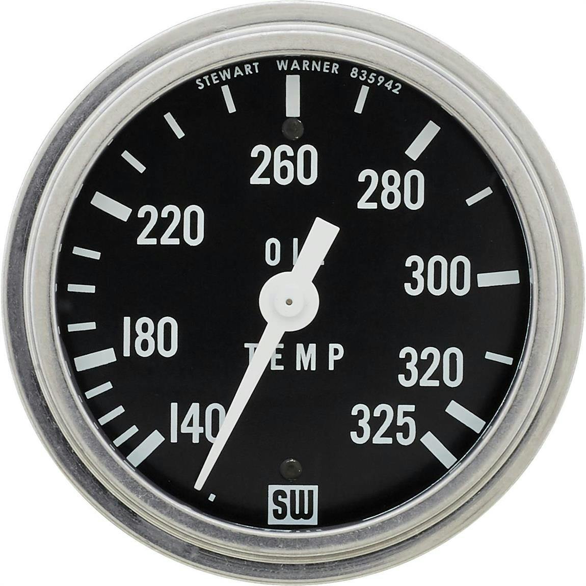 Stewart Warner 82410-72 Dlx 2-5/8 Racing Oil Temperature Gauge, Mech