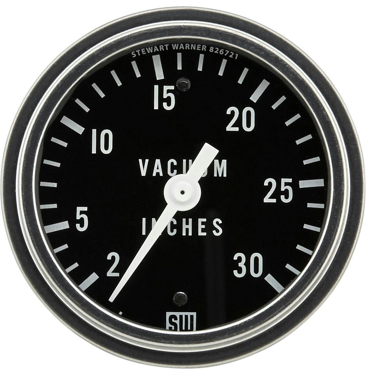 Stewart Warner 82411 2-5/8 Inch Deluxe Racing Mechanical Vacuum Gauge