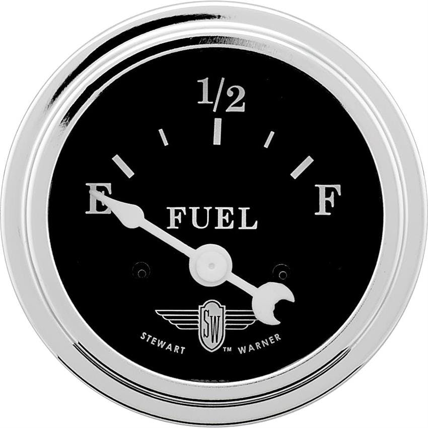 Stewart Warner 82472 Wings Fuel Level Gauge, Black