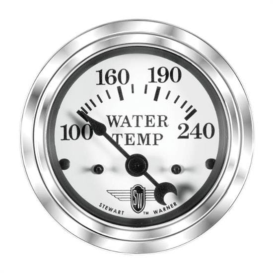 Stewart Warner 82477 Wings Electric Water Temp Gauge, White