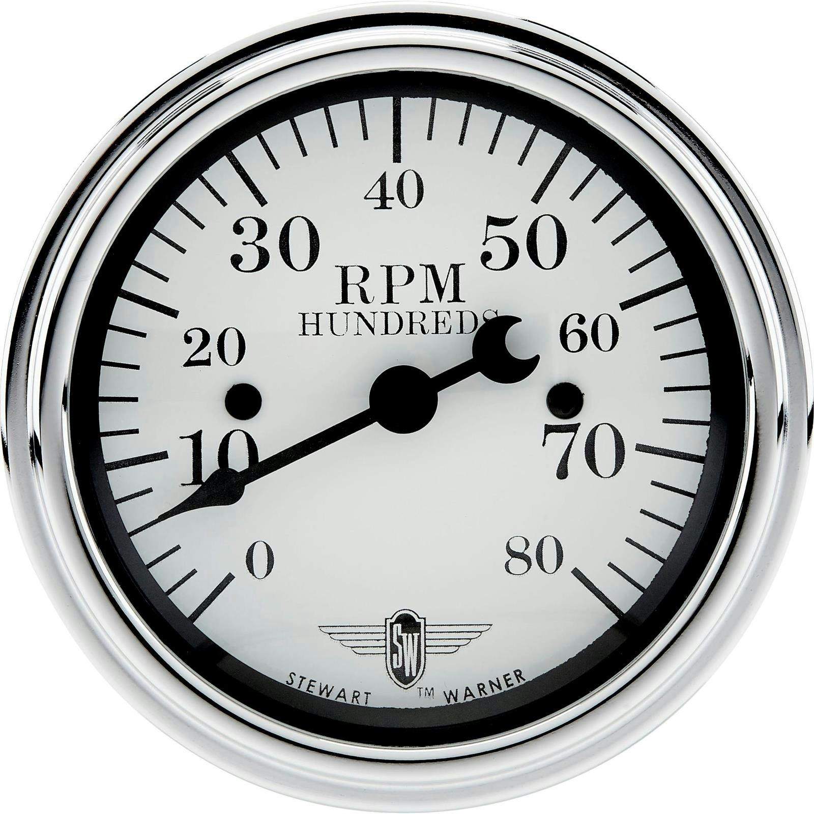 Stewart Warner 82659 Wings Tach, White