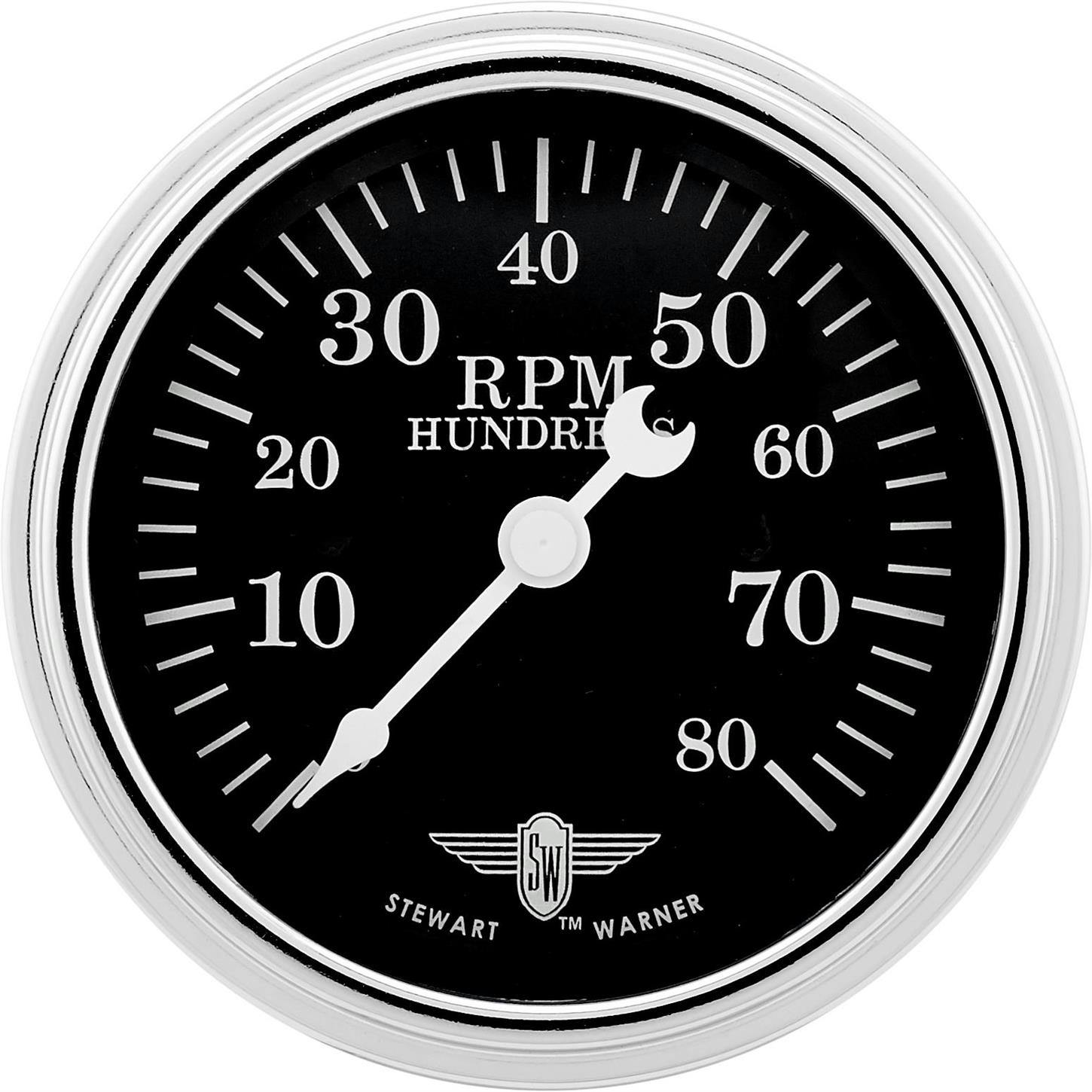 Stewart Warner 82660 Wings Tach, Black