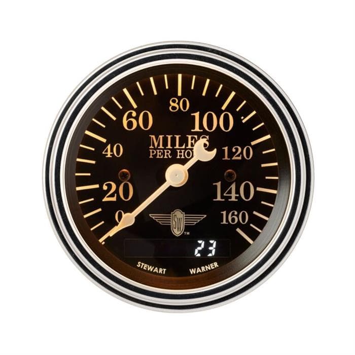Stewart Warner 82662 Wings Electric Speedometer, Black