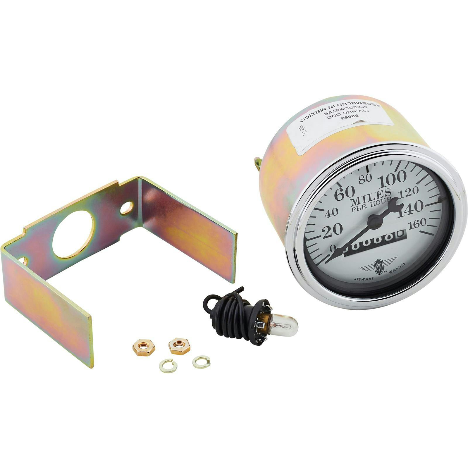 Stewart Warner 82663 Wings Mechanical Speedometer, White