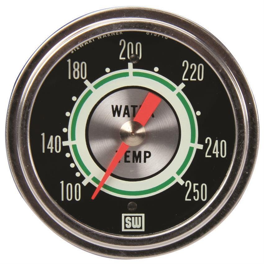 Stewart Warner 692H72 Green Line 2-5/8 In Water Temp. Gauge-Mechanical