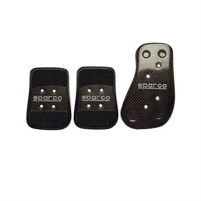 Sparco 03783L Carbon Pedal Pad Set, Accelerator/Brake/Clutch